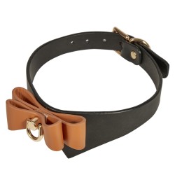 Exquisite Leather Neck Collar With Bow