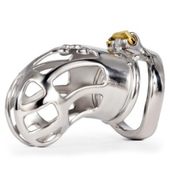 Hollow Out Chastity Cage With Bent Ring