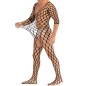 Big Mesh Hollowed-out See-through Men Bodysuit