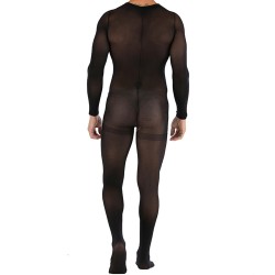 Mesh Long-sleeved Crotchless Jampsuit