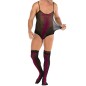 Men Strappy Jacquard Teddy Stockings