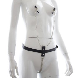 Chain T-back With Nipple Clamp