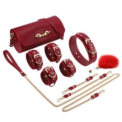 Real Leather Bondage Kit With Satchel