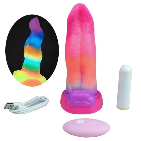 Luminous Silicone Dildo -Vibration Tongue