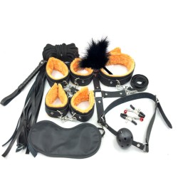 Litchi Pattern 10 Pcs Plush Bondage Kit