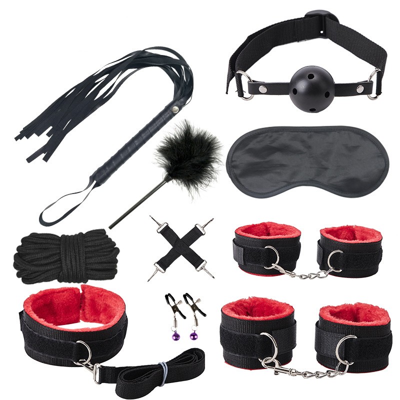 Nylon &amp; Plush 10 pcs Bondage Kit