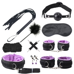 Nylon &amp; Plush 10 pcs Bondage Kit