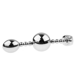 Bendable Double Ball Steel Butt Plug