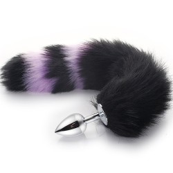 Colorful Fox Tail Metal Anal Plug