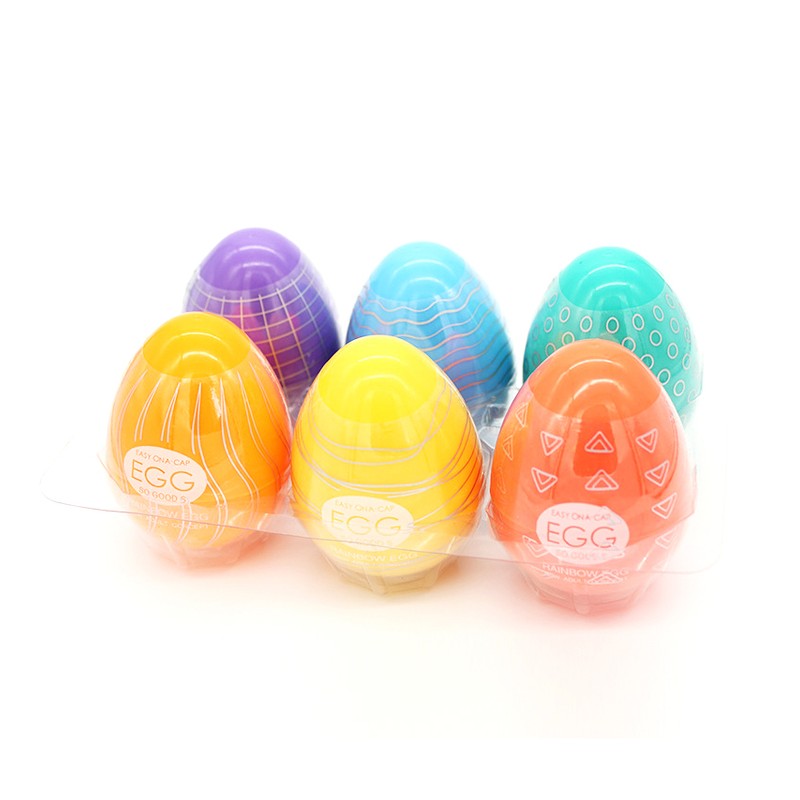 Rainbow Color Masturbation Egg(6 Pcs One Box)