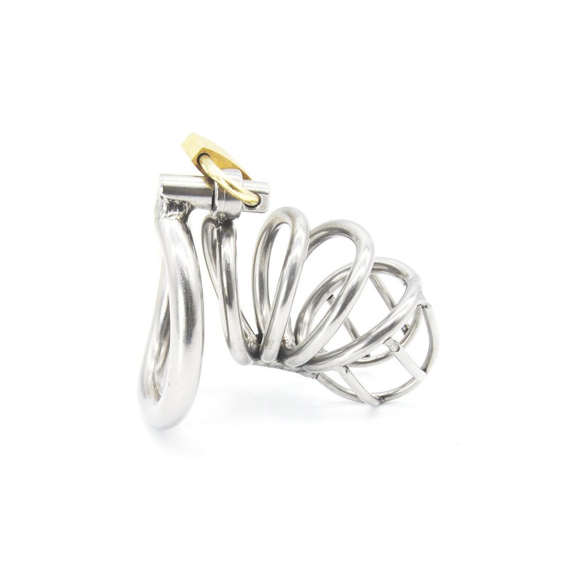 Bent Ring Stainless Steel Chastity Cage