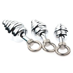 Thread Stainless steel Butt Plug - Pull Ring