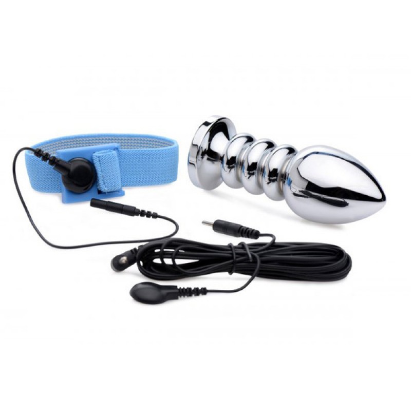 Uni-Polar E-Stim Cock and Ball Strap and Anal Plug