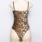 Slim Leopard Print Deep V-neck Hot Lingerie Teddy