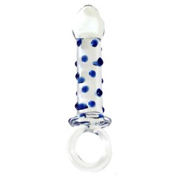 Blue Bead Glass Butt Plug