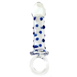 Blue Bead Glass Butt Plug