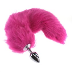 Colorful Fox Tail Stainless steel Butt Plug