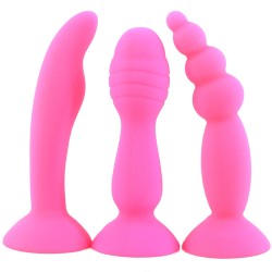 Suction Silicone Butt Plug - 3 Pcs Set