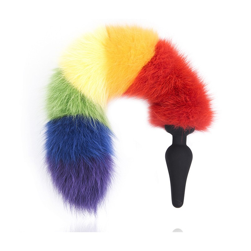 Colorful Fox Tail Silica gel Anal Plug