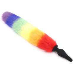 Colorful Fox Tail Silica gel Anal Plug