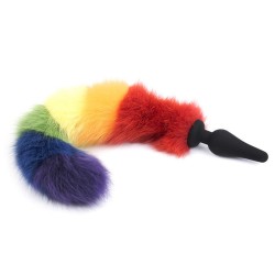 Colorful Fox Tail Silica gel Anal Plug