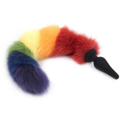 Colorful Fox Tail Silica gel Anal Plug