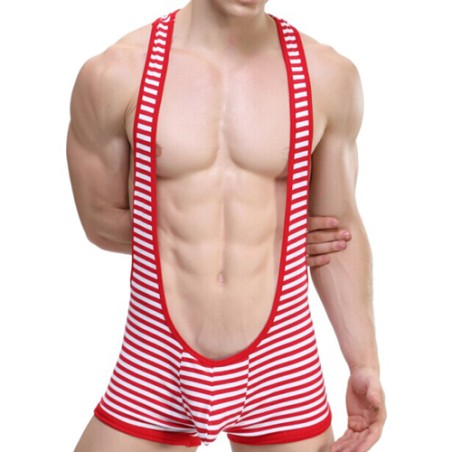 Sexy Easeful Stripe Hot Jumpsuit For Men