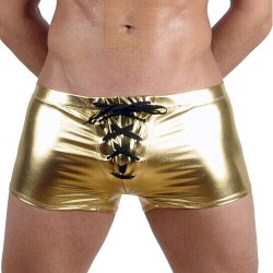 New Style Hot Stamping Faux Leather Boxer Briefs