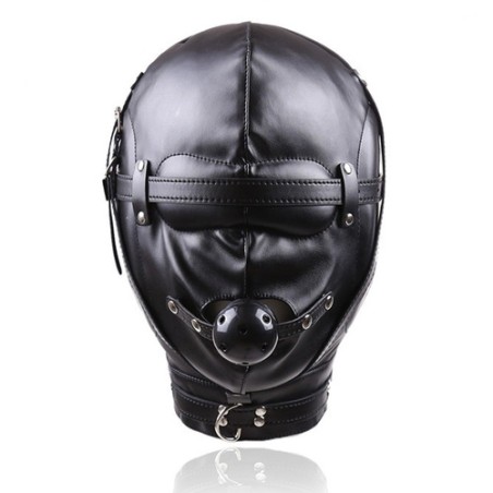 Sensory Deprivation Hood with Open Mouth Gag