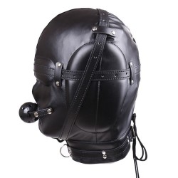 Sensory Deprivation Hood with Open Mouth Gag