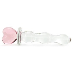 Crystal Heart of Glass Dildo in Pink