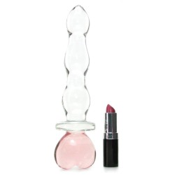 Crystal Heart of Glass Dildo in Pink