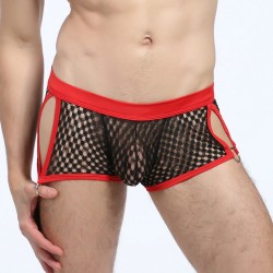 Men Hollowed-out Fish-net Hipster Underwear