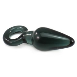 Glass Anal Plug With Handle Ring