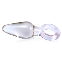 Glass Anal Plug With Handle Ring