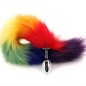 Colorful Fox Tail Steel Butt Plug