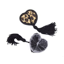 Black Tassel Leopard Pasties Nipple Covers