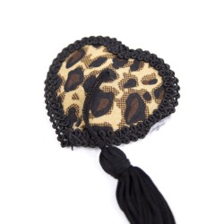 Black Tassel Leopard Pasties Nipple Covers