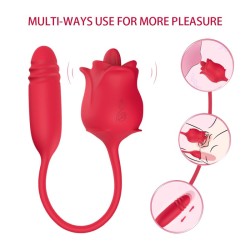 Rose Sex toy with Licking Function &amp; Thrusting