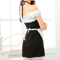 Sexy Lace Halter Housemaid Cosplay Uniform