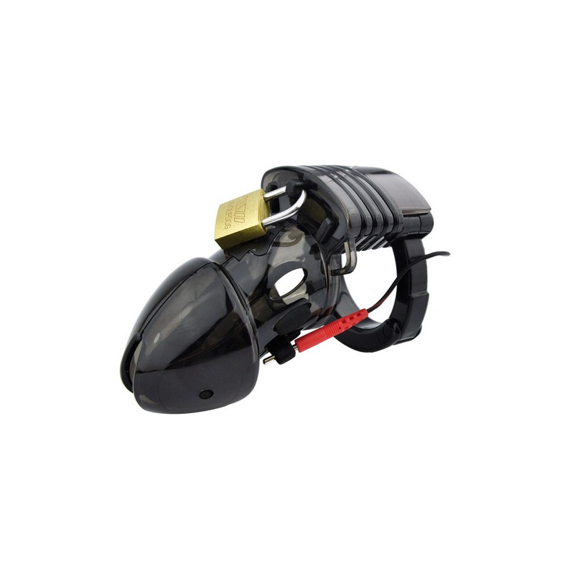 Electro Lockdown Estim Male Chastity Cage - Black