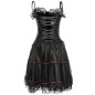 Hot Strappy Lace Trim Satin Corset With Mesh Dress