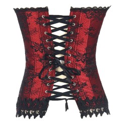 Retro Halter Floral Lace Bustiers Corset With G-string