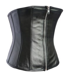 Black Hot Leather Zipper Waist Slimming Body Shaper For Ladies