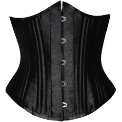 Black 26 Steel Bones Slimming Buckle Waist Cincher Bustiers