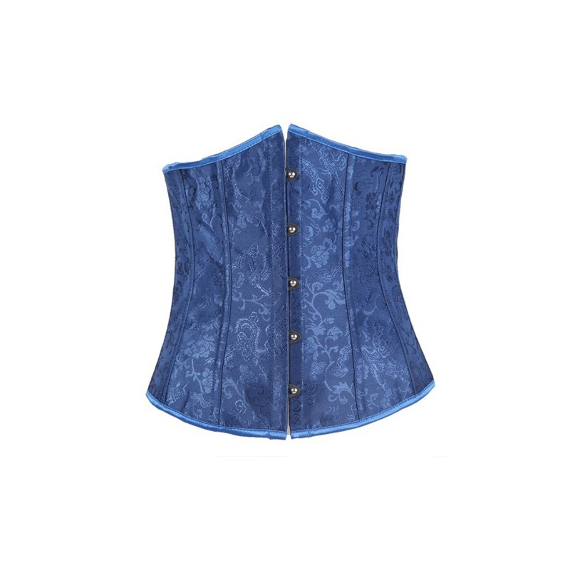 Blue Underbust Steel Bones Sexy Waist Cincher Bustiers