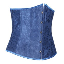 Blue Underbust Steel Bones Sexy Waist Cincher Bustiers