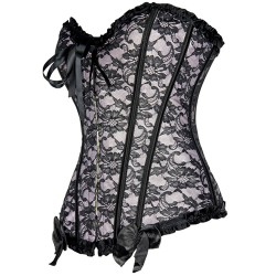 Charming Bowknot Decorated Floral Lace Body Shaper