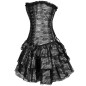 Long Overbust Floral Lace Bandage Ladylike Dress Corset