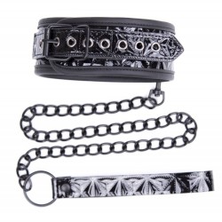 Crocodile Collar With Metal Chain